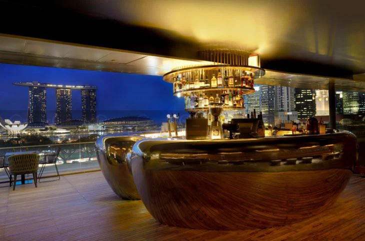 night view-mirror-stainless-steel-bar-counter-table