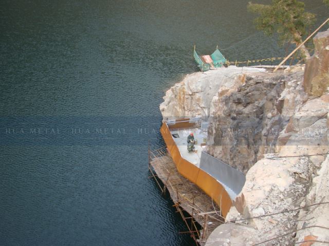 Ffasâd Dur Corten crwm
